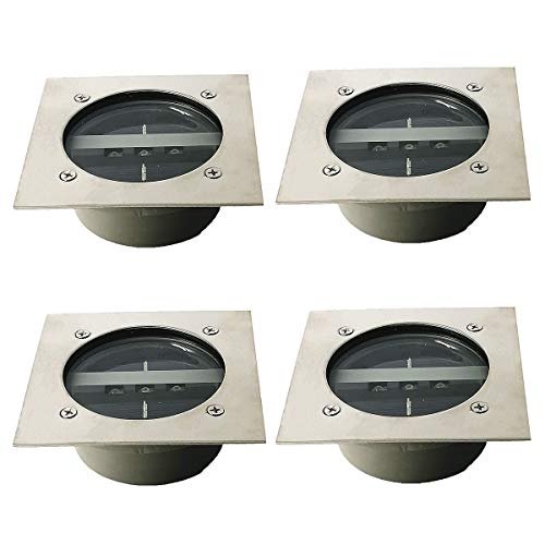 TOSHIN Lumière Solaire Extérieur, 4 Pack 3 LED Spot Lampe Solaire Jardin, Etanche IP65, Pelouse Lumière Decorative Pour Chemin Terrace Jardin Allée...