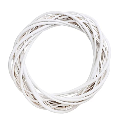 White Rattan Wreaths, 30 cm Christmas Rattan Vine Ring Natural Wreath Frame for DIY Craft Front Door Decor Wicker Spring Wreaths for Christmas Holiday Decor