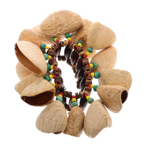 ULDIGI Handmade Nut Shell Handbell Wristband African Nutshell Handbells Craft Wristband Musical Instrument Versatile Percussion Accessory