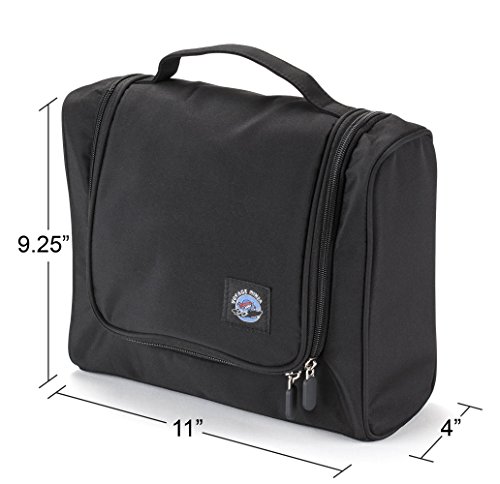 Large Hanging Toiletry Bag for Men, Women and Family Travel: Water Resistant. Holds Full Sized and Travel Sized Toiletry and Cosmetic Items. Perfect for Business and Leisure Travel. Best Value!