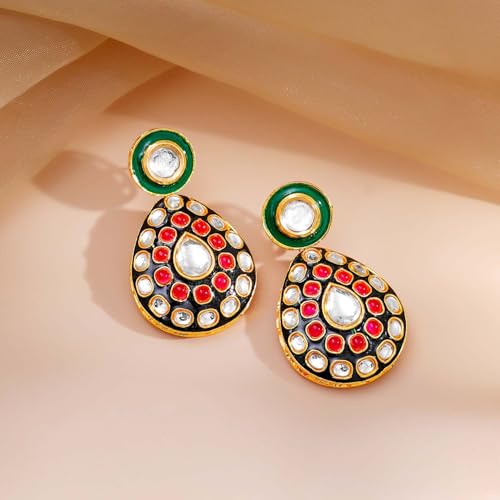 Image of Rubans Kundan Necklace Set Traditional Jewellery Gift for Women & Girls