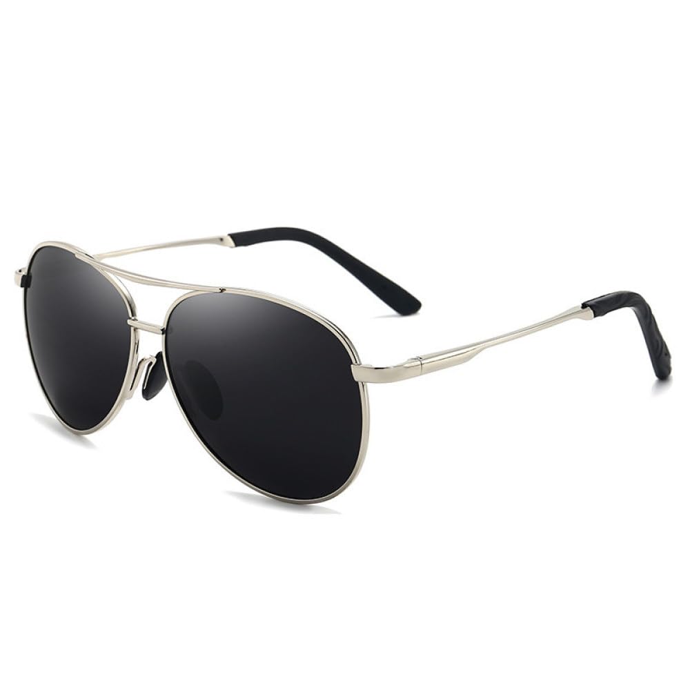 2024 Vintage okulary przeciwsłoneczne pilotki mężczyźni kobiety jazda wędkarstwo odkryty wycieczka na plażę lotnictwo okulary przeciwsłoneczne metalowa rama klasyczny Hipster UV400, srebrny czarny