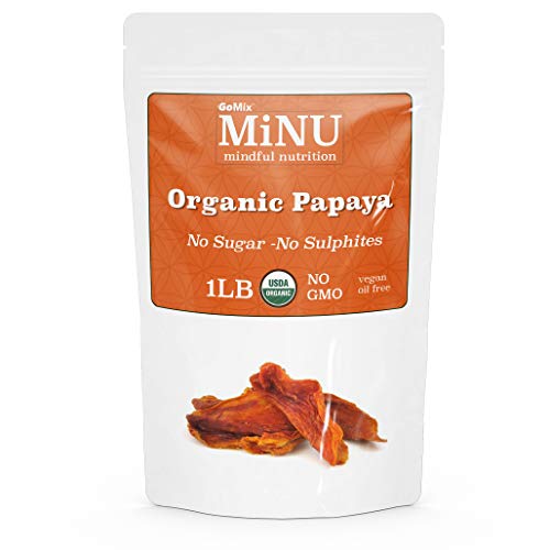 MiNU Organic Raw Dried Papaya (16 oz (1 lb) #1 Paleo snack, MiNU
