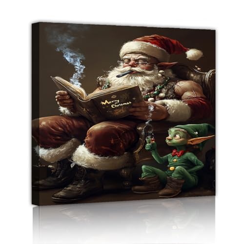 Grande peinture murale Noël décoration scandinave