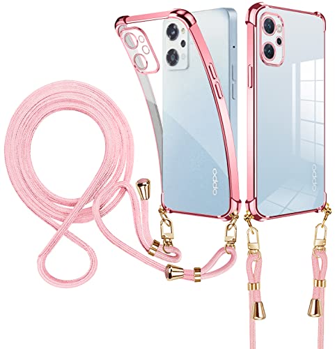 weiaoluo OPPO Reno9 A ケース クリア ショルダー OPPO Reno7 A ケース オッポ リノ7a 5G スマホケースオッポ リノ9a ケース OPG04 カバー耐衝撃 reno9a reno7aカバー tpu 肩掛け 斜めかけ 首