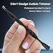 MBAIYO Cuticle Pusher with Trimmer, Dual-Ended Cuticle Trimmer Nail Care Tool Stainless Steel Cuticle Remover Tool with Fork for Manicures and Pedicures Nail Care Tools(Black)