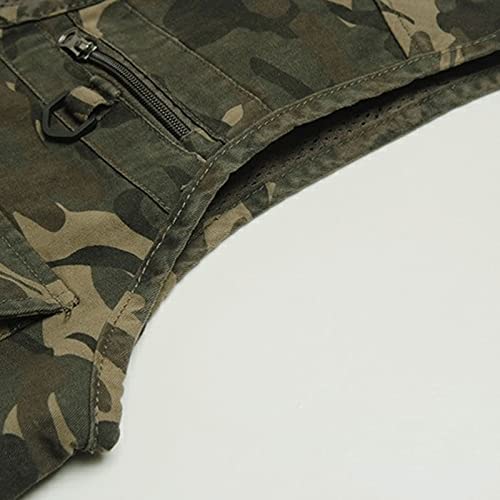 image for ZILAIX Men's Outerwear Vests, Unloading Tactical Vest Camo Coat Men Su