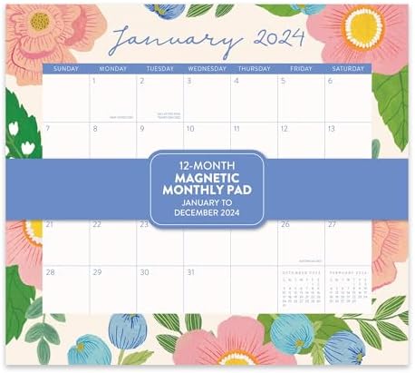 Amazon.com : 2024 Orange Circle Studio Magnetic Monthly Calendar, 8-13/ ...