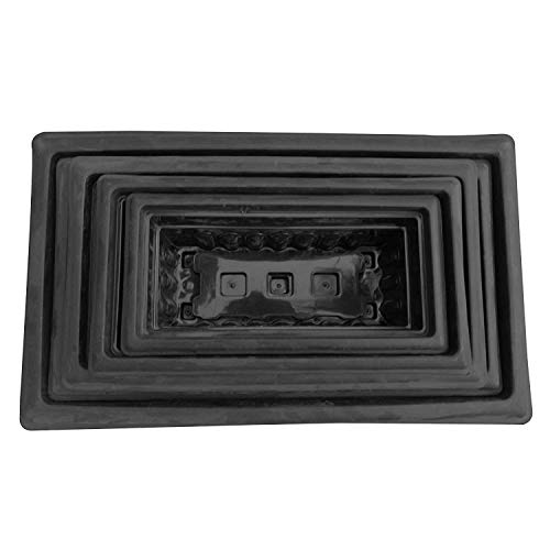 TrustBasket UV Treated Rectangular Plastic Planter (10 inches) - Black Color- Set of 3 | Heavy Duty Highly Durable Plant containerGamla for Indoor Home Decor & Outdoor Balcony Garden