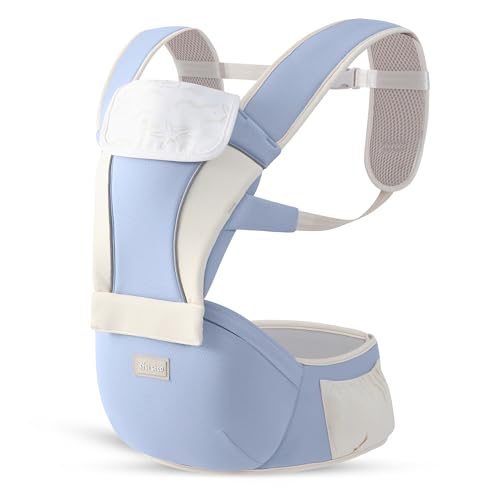 Image of 1st Step 5 in 1 Hip Seat Baby Carrier with 5 Carry Positions, Detachable Hip seat, Padded Waist Belt for 4 to 36 Months Baby, Adjustable New-Born to Toddler Carrier, Max Weight Up to 16 Kgs (Blue 2)