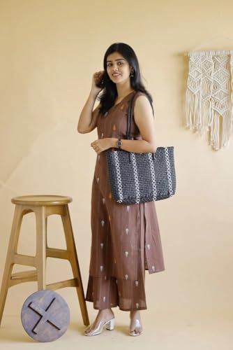 Image of ANNI Designer Women's Viscose Straight Printed Kurta with Palazzo Co-Ord Set | Two Piece Ethnic Kurta Set for Women | Sleeveless Straight Kurti with Palazzo Bottom | Indian Dress