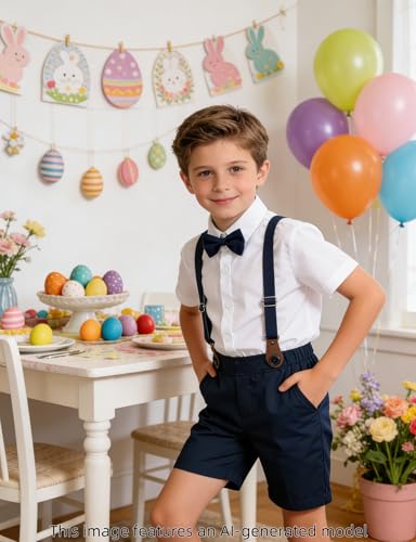 Image of A&J DESIGN Baby Boys Gentleman Suit, 2Pcs Outfit Shirt & Pants