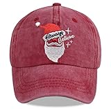 HHNLB Funny Christmas Hats for Men Women, Santa Always Believe Gifts, Adjustable Embroidered Merry Xmas Holiday Baseball Cap