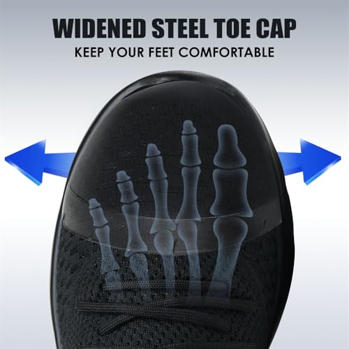 Image of Steel Toe Safety Shoes for Men Women Work Sneakers Breathable Lightweight Industrial & Construction Shoe