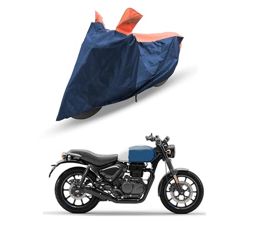 Image of Hunter 350 Two Wheeler Bike Cover Accessories - Dustproof - UV Protection - Premium Bike Cover Blue Orange