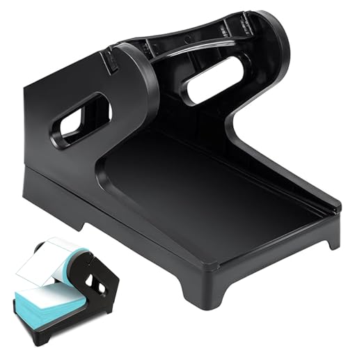 Etikettenhalter, Etiketten Halter 2-in-1 Thermoetikettenhalter für Rollen und Endlosetiketten Kompatibel Desktop Etikettendrucker (Schwarze)