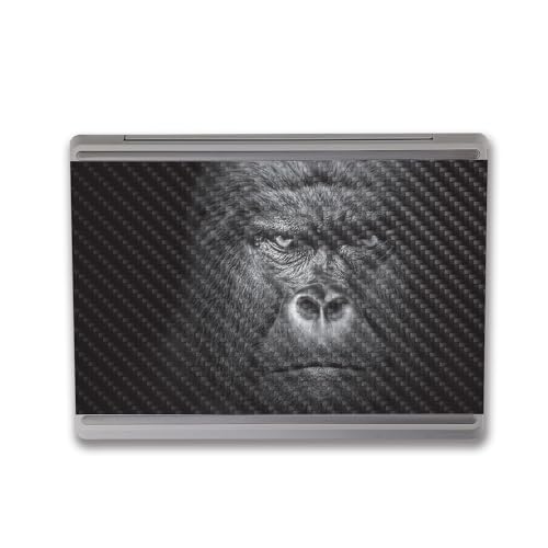 Image of MightySkins Carbon Fiber Skin Compatible with Microsoft Surface Laptop Go 3 (2023) Full Wrap Kit - Mono Gorilla | Protective, Durable Textured Carbon Fiber Finish | Made in The USA