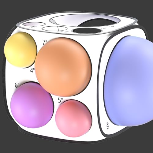 Image of 13 Sizes Balloon Sizer Cube Box (2-12 Inch), Collapsible Balloon Measurement Tool for Party Arch Decorations & Columns (White)