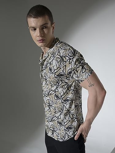 Image of Hubberholme Men's Rayon Relaxed Fit Printed Half Sleeve Resort Shirt