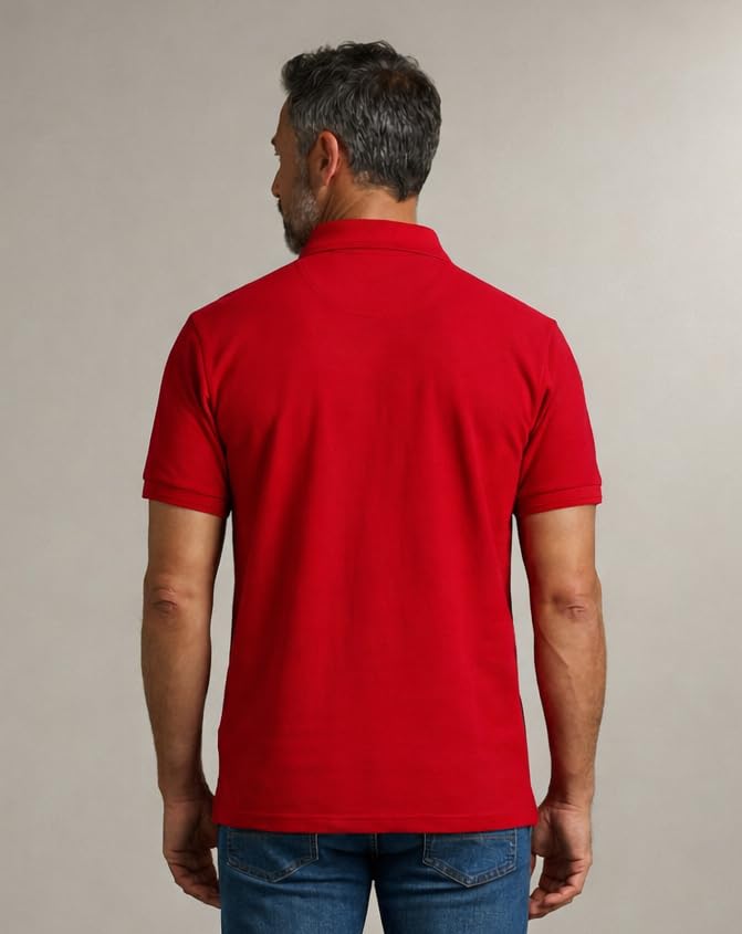 Image of Men Regular fit Polo Neck Front Pocket ||Pocket Embroidery Casual Wear T-Shirt||Half Sleeve Side on Sleeve Embroidery|| Button Closer t Shirt for Men
