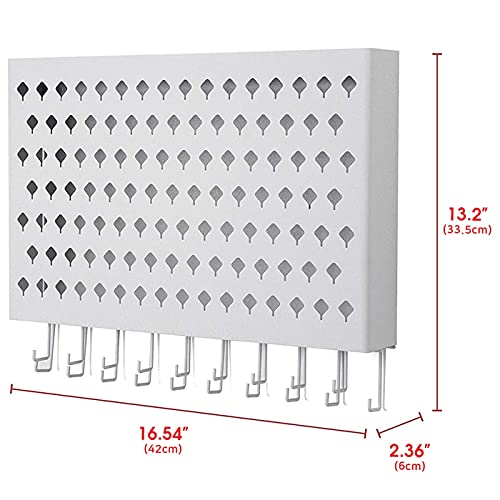 Jackcubedesign Wall Mounted Jewelry Organizer, Earring Necklace Bracelet Holder Display Hanger With 109 Holes & 19 Hooks (White,16.5 X 2.4 X 13.2 Inches) - Mk329B #TOP6
