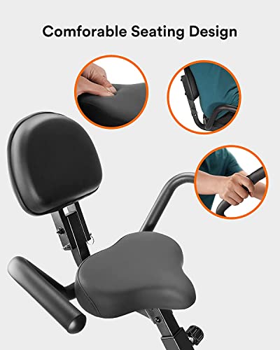 UREVO Faltbares Heimtrainer für Zuhause, Fitnessrad mit 150 kg Kapazität, zusammenklappbare Indoor-Fahrräder mit 16… – Bild 4