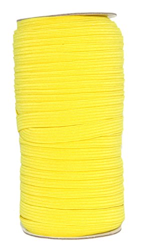 image for Mandala Crafts 10mm 50 Yds Roll of Yellow Elastic Bands for Sewing - 3