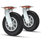 WOPPLXY 8 Inch Casters Set of 2 Heavy Duty Caster Wheels, 360-degree Swivel Casters, Caster Wheels for for Cart Furniture and Workbench (Load 3000Lbs)