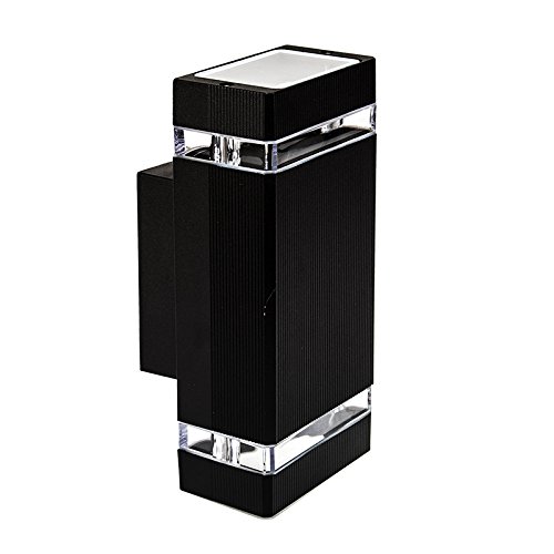 Preisvergleich Produktbild LED Aussenleuchte, 2-flammig LED Außenwandleuchte Schwarz, IP44 (Schwarz 9110)