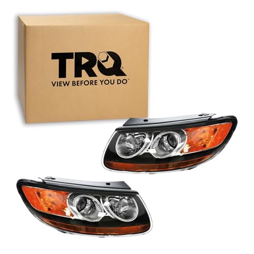 Image of TRQ Headlight Assembly Set HY2502139 HY2503139 Compatible with 2007-2008 Hyundai Santa Fe