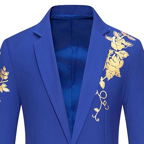 Men's Slim Fit Gold Foil Print Blazer Casual Stylish Suit Jacket Versatile Modern Sport Coat2
