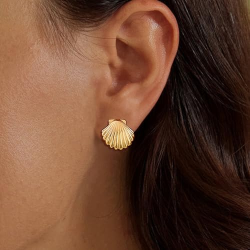 Gold Starfish Shell Earrings for Women Set 3 Pairs Summer Beach Vacation Earrings for Women Ocean Jewelry3