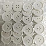 White Plastic Buttons for Sewing Crafts 20 mm Resin Buttons 2 Hole Round Flatback DIY Handmade...
