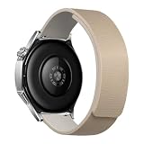 [MiLink] ウォッチ バンド 22mm 20mm マグネット くすみカラー 交換 シリコン 磁石 防水 蒸れない スマートウォッチベルト 時計バンド おしゃれ カラフル レディース メンズ (ミルクティー+ライトグレー, 22mm)