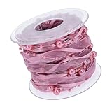 Dekoratives Satinband mit Perlen, 10 m, Bastelbedarf für Feiertags- und Veranstaltungsdekorationen,...