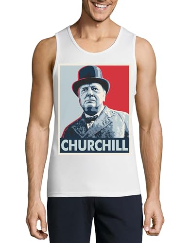 T-shirt Winston Churchill pop art coton blanc haut mode masculine