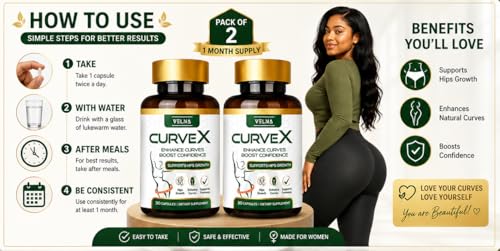 Image of Velna curvex ayurvedic herbal capsules for hips growth (Pack Of 2)