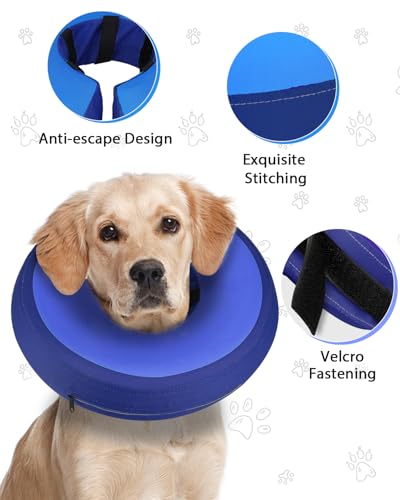 Image of MIDOG Inflatable Dog Cone, Donut Recovery Collar After Surgery, Large+