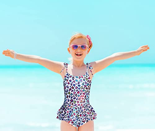 7T Little Girls Colorful Leopard Swimsuits Quick Dry One Piece Bathing Suit Cheetah Swimsuit 6-8 Years #TOP3