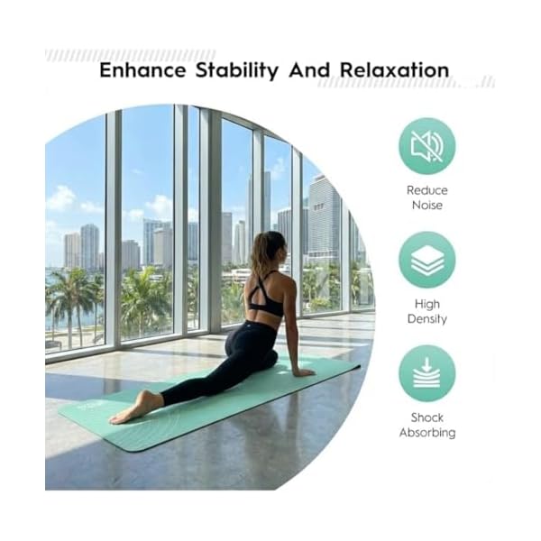 TPE Yoga Mat (72" x 24" x 5mm) - Cruise Color Non-Slip Workout Mat with Alignment Lines for Women & Men - Durable, Eco-Friendly, Latex-Free Exercise Mat for Home, Pilates & Fitness by ENERGI CORE - Image 2
