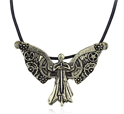 VAWAA Ciudad De Los Huesos Ángel Collar Angelical Fuerzas Poder Colgante Inspirado Instrumentos Mortales Espada Ángel para Los Hombres