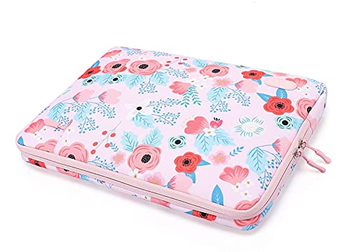 Image of MOCA 360 Laptop Sleeve Case Bag Shockproof Water Resistant Slim Protective Carry Cover with Soft Padded Fabric for Office Travel (Spring Pink, 15.6 inch Laptop)