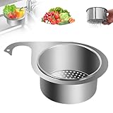 Drain Basket for Kitchen Sink, Stainless Steel Swan Sink Strainer Basket, Multifunction Hanging Sink Strainer Colander Drain Basket Quick Drain Kitchen Tools for Hanging Filter Basket Food Waste (1)