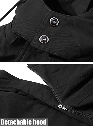 Tacvasen Jackets Men Winter Army Military Jacket Outdoor Cotton Coat Black, Us Xl/Tag 5Xl #TOP3