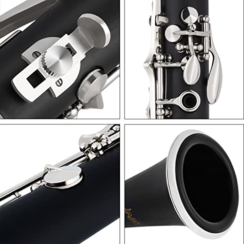 Image of Bb Clarinet 17 Keys Flat B Clarinet for Beginners & Students Black