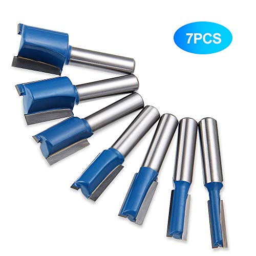Set di punte dritte per fresatura con gambo da 8 mm, 6 mm, 8 mm, 10 mm, 12 mm, 14 mm, 18 mm, 20 mm, per lavori fai da te del legno, punte scalpello