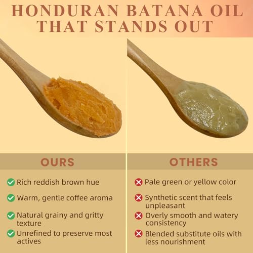 100% Raw Batana Oil for Hair Growth from Honduras for Dry, Damaged & Thinning Hair, Natural Hair Oil for Frizz, Split Ends, Deep Nourishment for Curly & Chemically Treated Hair, No Added Fragrance — view 4