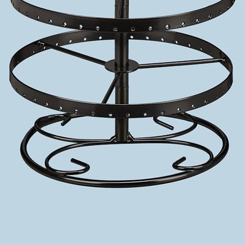 Relaxdays Ohrringhalter, Eisen, 168 Steckplätze, drehbar, Ohrstecker und lange Ohrringe, HxD: 30 x 16,5 cm, schwarz