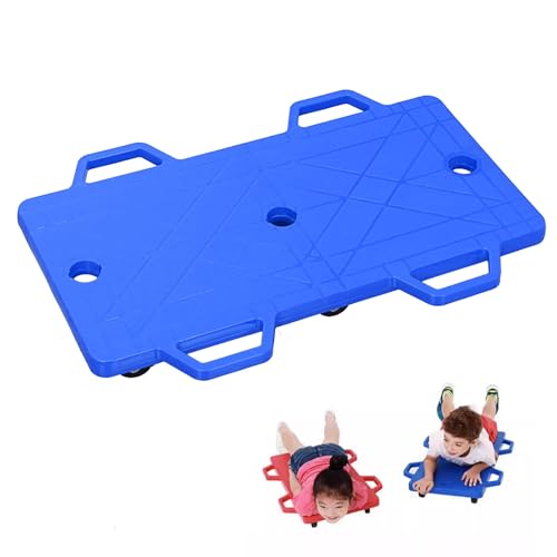 Patinete doble con asas, patinetes de gimnasio de plástico, herramientas de entrenamiento de coordinación corporal, capacidad de peso de 300 libras, patinete sentado en interiores y exteriores, para