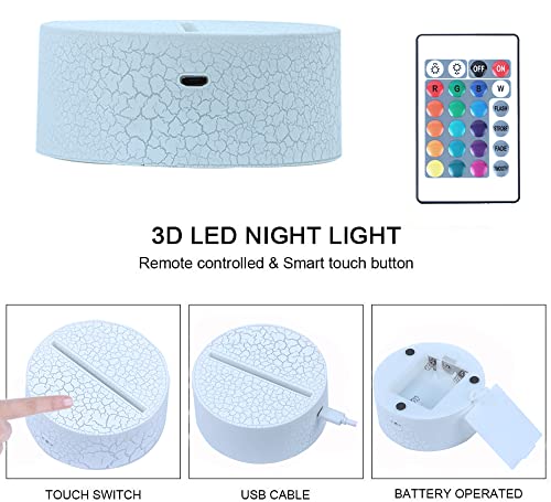 Chenshiyan Cartoon Cute Mickey Mouse Minnie Mice Mouse Anime Figure 3D Optical Illusion Led Bedroom Decor Sleep Table Lamp With Remote 7 Colors Night Light Birthday Xmas Gifts For Kids Boy & Girl #TOP6
